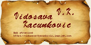 Vidosava Kačunković vizit kartica